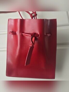 Frederic T  Paris Red Leather Mini Backpack